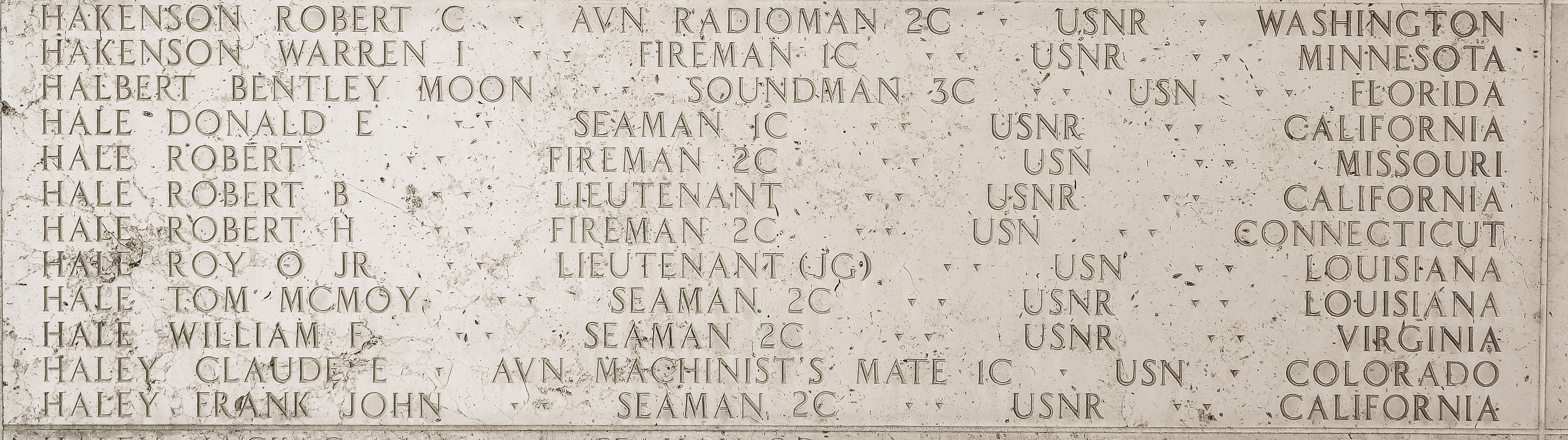 Robert C. Hakenson, Aviation Radioman Second Class